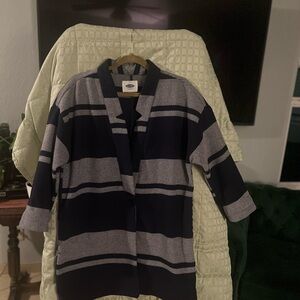Old Navy Navy and White Striped Sweater